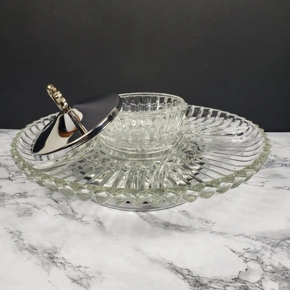 Kromex Lazy Susan Serving Set Vintage - Picture 3 of 6
